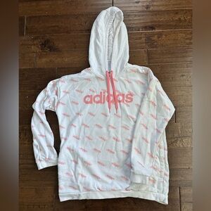 adidas White and Pink Hoodie